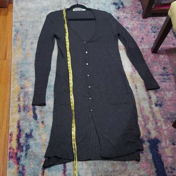 Anthro Michael Stars Long Sweater Cardigan with Pockets One Size M - Picture 9 of 11